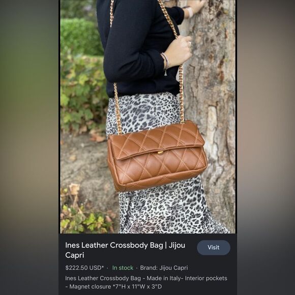 NWOT~Ines Leather Crossbody Bag - Picture 10 of 10